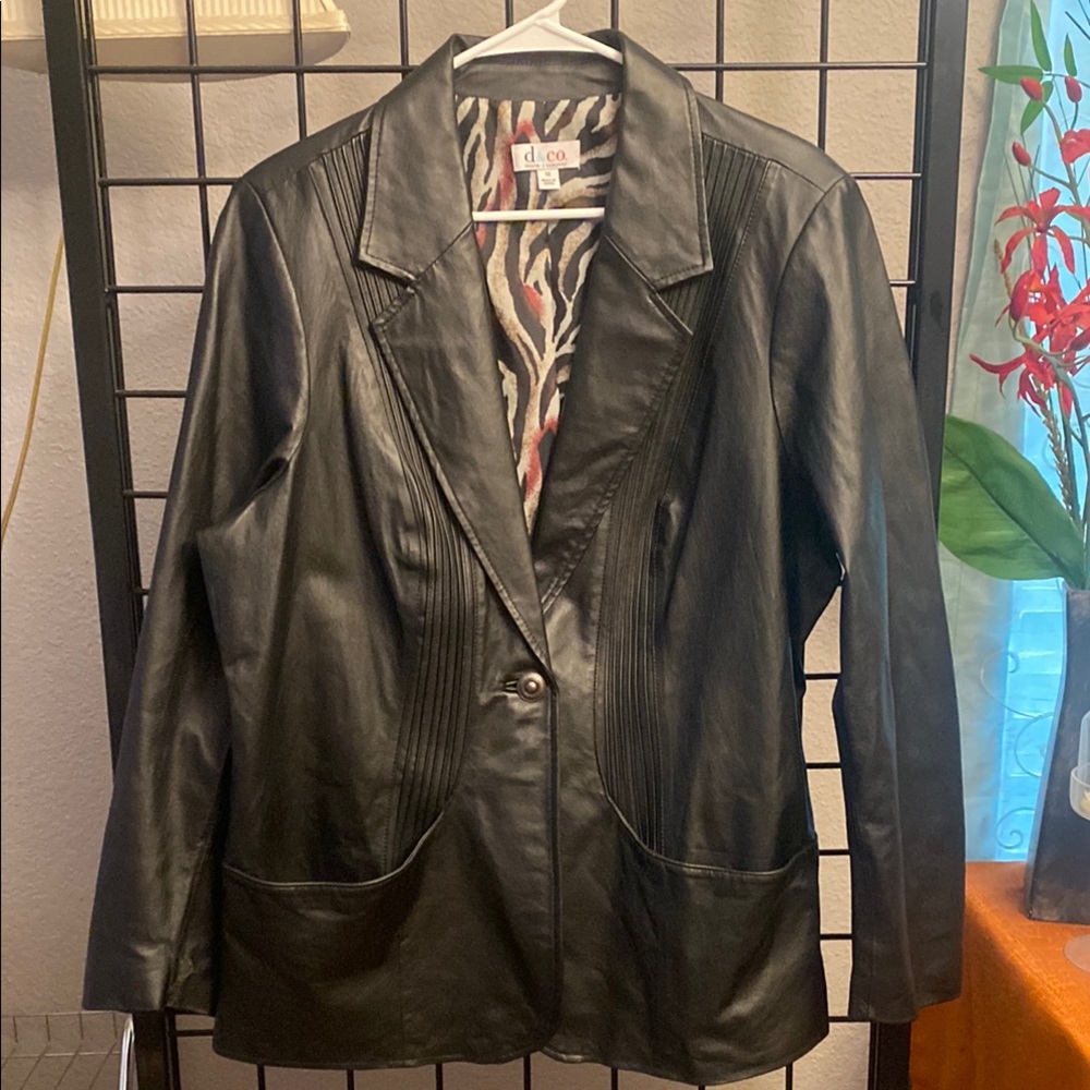 d & co. Black Leather Jacket